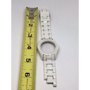 Michael Kors Ceramic Watch Bracelet Case Links Parts Band 18mm White A617